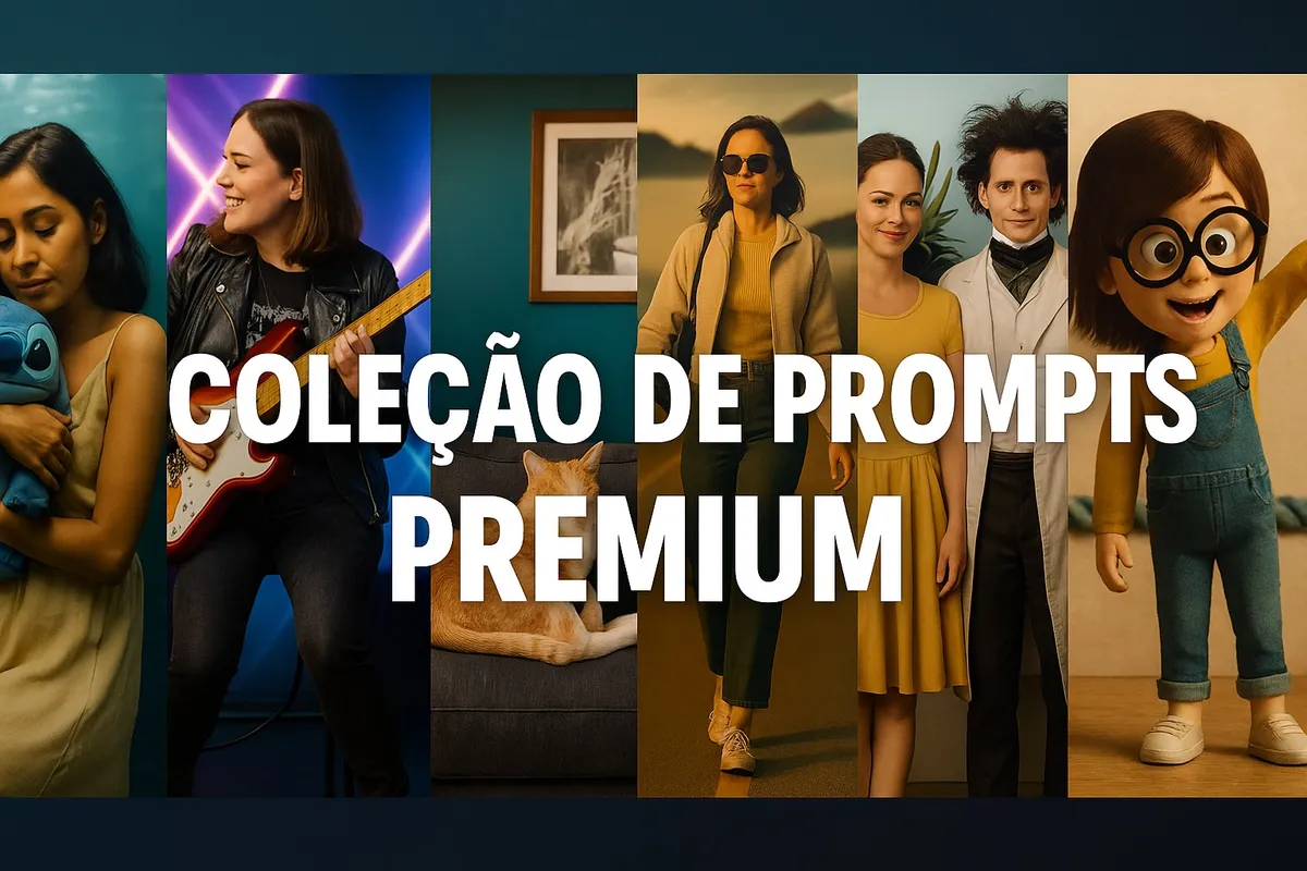 Mockup da coleção de prompts premium